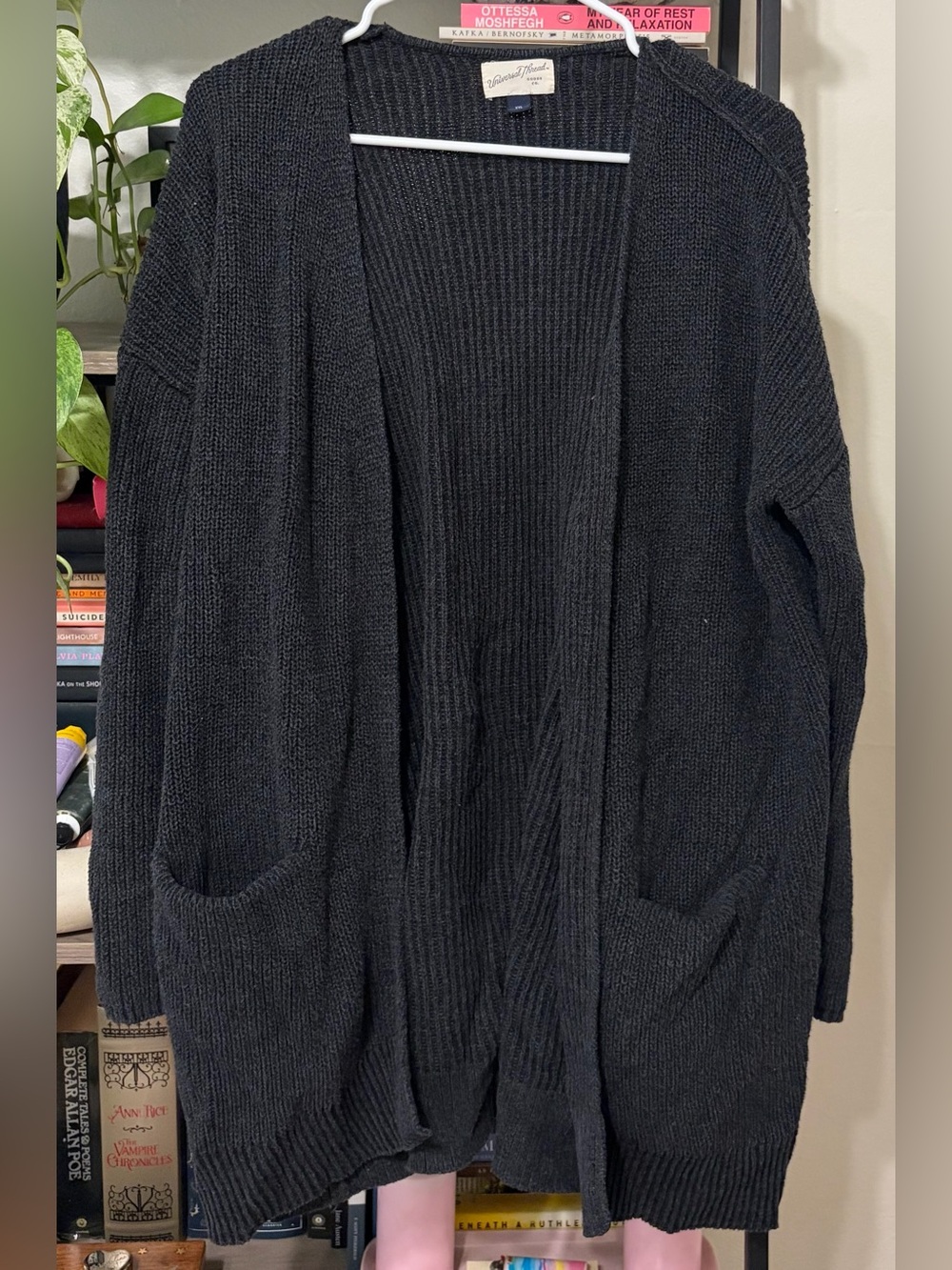 Cozy Open-Front Black Women's Cardigan Sweater